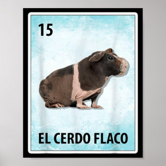 El Cerdo Flaco Mexicaanse Skinny Pig Kaarten Poster
