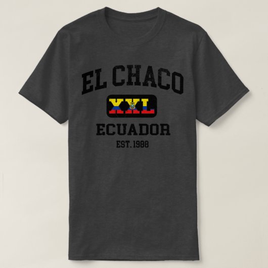 El Chaco Ecuador XXL Atletisch ontwerp T-shirt (Design voorkant)