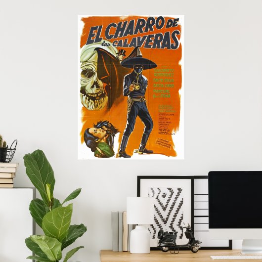 El Charro De Las Calaveras Poster (Thuiskantoor)