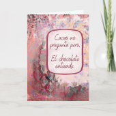 El Chocolate Entiende – Pensando en Ti – Spanish  Kaart (Voorkant)