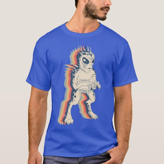 El Chupacabra Cryptid Cryptozoology Retro Line Art T-shirt (Voorkant)