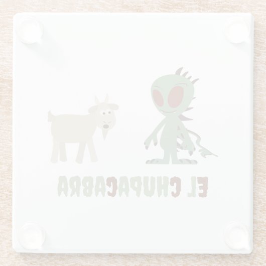 El Chupacabra Glazen Onderzetter (Achterkant)