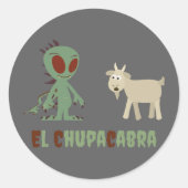 El Chupacabra Ronde Sticker (Voorkant)