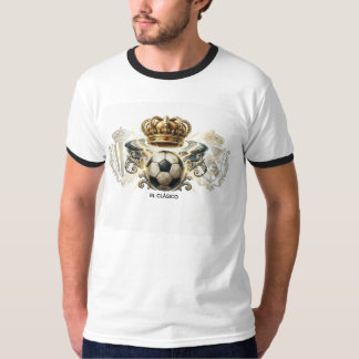 El Clásico Voetbal Bal Gouden Kroon Ringer T-Shirt