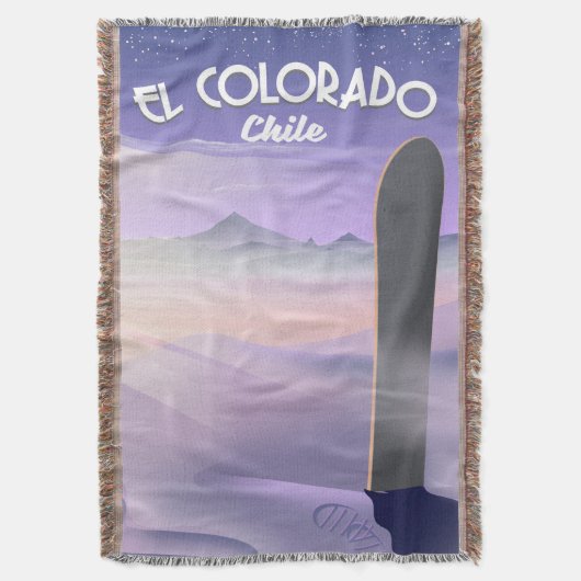 El Colorado Chilië Snowboarden reisposter Deken (Voorkant Verticaal)