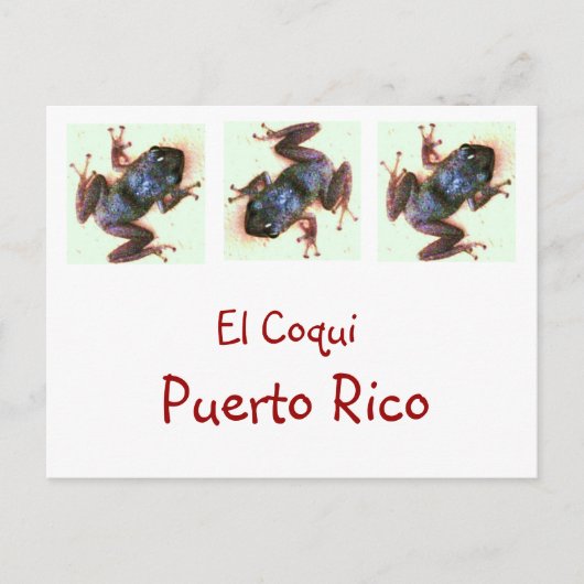 El Coqui Puerto Rico Post Card Briefkaart (Voorkant)