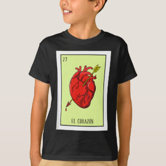 El Corazon Hart Mexicaanse Loterij Loteria Kaart T-shirt
