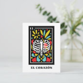 El Corazon Mexicaanse stijl Tarot design Briefkaart (Staand voorkant)