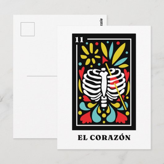 El Corazon Mexicaanse stijl Tarot design Briefkaart (Voorkant / Achterkant)