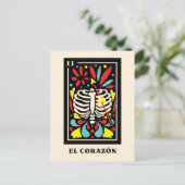 El Corazon Mexicaanse stijl Tarot design Briefkaart (Staand voorkant)