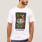 El Corazon Mexicaanse stijl Tarot design T-shirt (Voorkant)