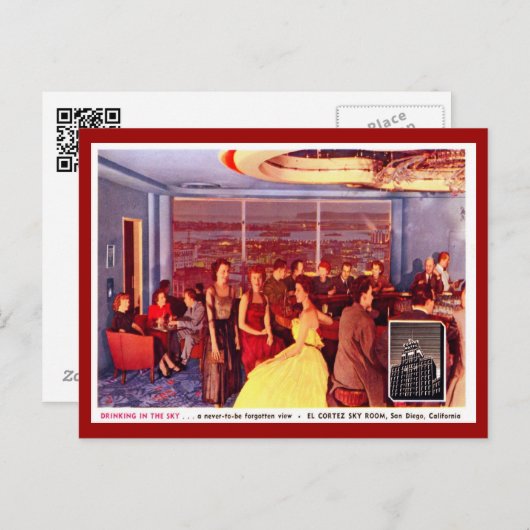 El Cortez Sky Room, San Diego  Briefkaart (Voorkant / Achterkant)