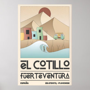 El Cotillo Surf Poster Reis Kunst met Golf