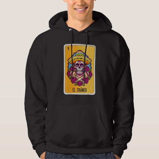 El Cráneo Mexican Slang Lottery Bingo Cards Hoodie (Voorkant)