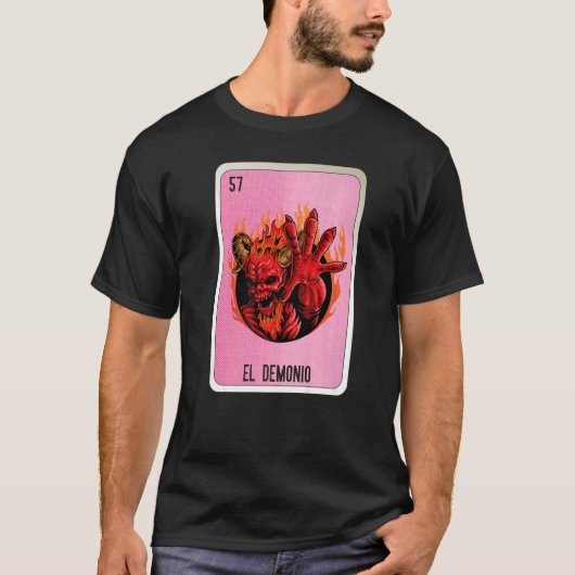 El Demonio Mexican Slang Lottery Bingo Kaarten T-shirt (Voorkant)