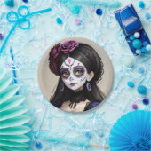 el Día de los Muertos - Mooie vrouw Papieren Bordje (Feest)