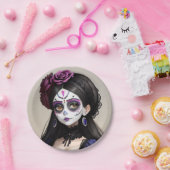 el Día de los Muertos - Mooie vrouw Papieren Bordje (Feest)