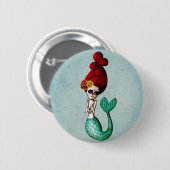 El Dia de Muertos Mermaid Ronde Button 5,7 Cm (Voorkant /achterkant)