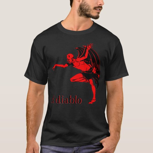 El Diablo Devil Satan Demon spanish scary hallowee T-shirt (Voorkant)