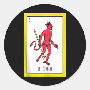 El Diablo Kaart Tanktop Ronde Sticker