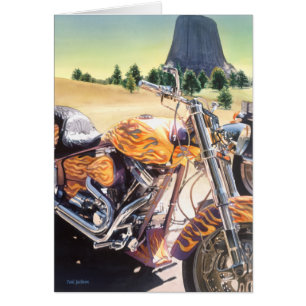 "El Diablo"-motorfiets in de woestijn-Waterverf