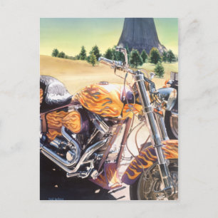 "El Diablo"-motorfiets in de woestijn-Waterverf Briefkaart