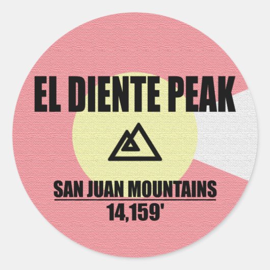 El Diente Peak Ronde Sticker (Voorkant)
