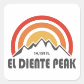 El Diente Peak Vierkante Sticker (Voorkant)