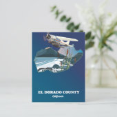 El Dorado County California-kaart Briefkaart (Staand voorkant)