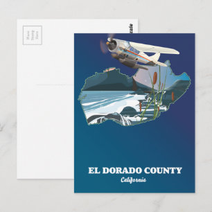 El Dorado County California-kaart Briefkaart