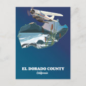 El Dorado County California-kaart Briefkaart (Voorkant)