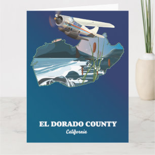 El Dorado County Californië kaart Ansichtkaart
