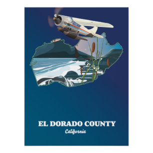 El Dorado County Californië kaart Perfect Poster
