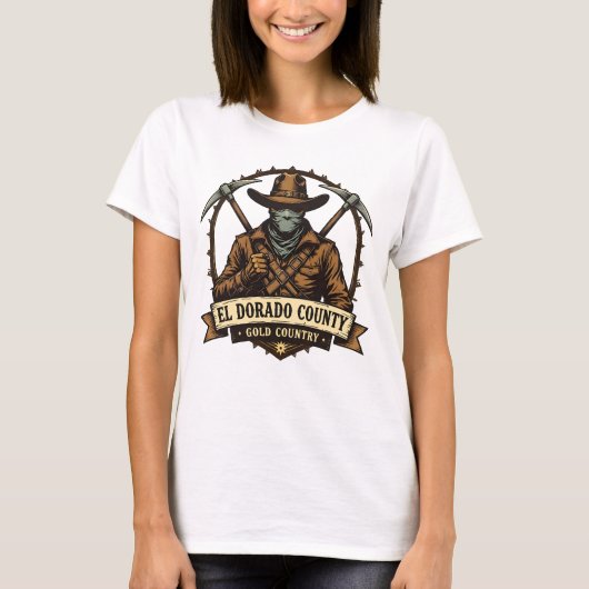 El Dorado County Gold Country – Bandit badge  T-shirt (Voorkant)