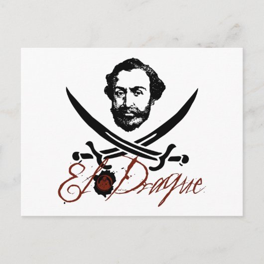 El Draque Pirate Insignia Briefkaart (Voorkant)