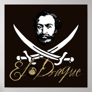 El Draque Pirate Insignia Poster
