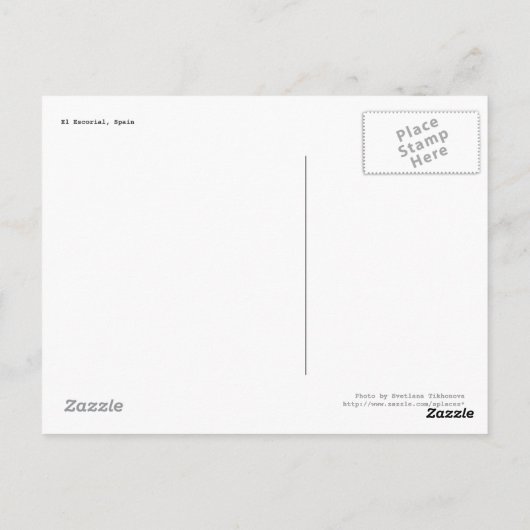 El Escorial, Spanje Briefkaart (Achterkant)