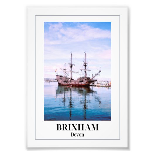 El Galeon, Brixham Marina, Engelse Riviera, Devon Foto Afdruk (Voorkant)