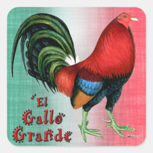 El Gallo Grande Vierkante Sticker