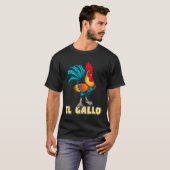 El Gallo Hanengekraai Kippenboer T-shirt (Voorkant volledig)