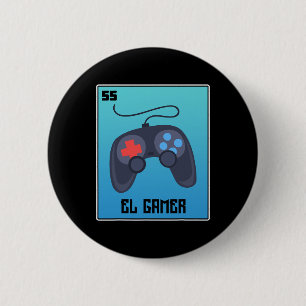 El Gamer Videogames Grappige Mexicaanse Loterij Pa Ronde Button 5,7 Cm