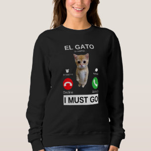 El Gato belt een verdrietige huilende kitten meme Trui
