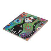 EL GATO CAT DIA DE LOS MUERTOS NURSE PAINTING TEGELTJE (Zijkant)