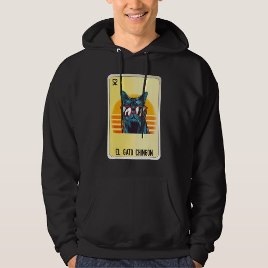 El Gato Chingon Mexican Slang Lottery Bingo Cards Hoodie (Voorkant)