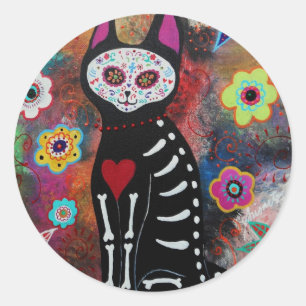 El Gato Dag van het dodelijk schilderen door gevan Ronde Sticker