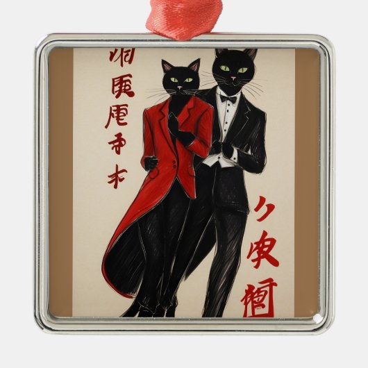 El Gato De Argentijnse tango maestro Metalen Ornament (Voorkant)