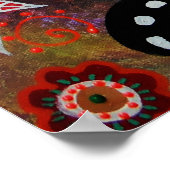 El gato Dia de los Muertos Painting Poster (Hoek)