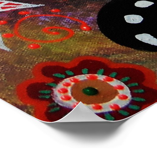 El gato Dia de los Muertos Painting Poster (Hoek)