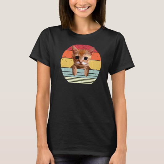 el gato Meme Cute Sad Crying Cat distresse T-shirt (Voorkant)