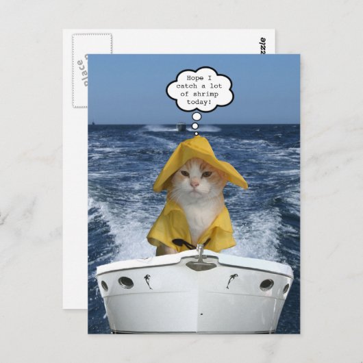 El Gato visser (Cat Fisherman) Briefkaart (Voorkant / Achterkant)